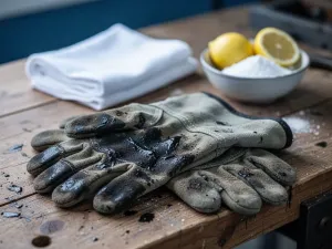 Kobieta delikatnie usuwa plamę z podkładu z jasnej tkaniny przy użyciu białej ściereczki w jasnej pralni.